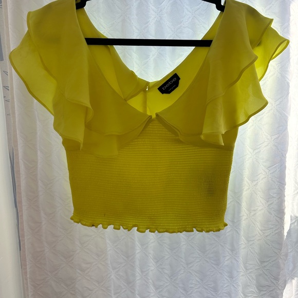 bebe Lemon Ruffled Off-Shoulder Blouse - Picture 5 of 7